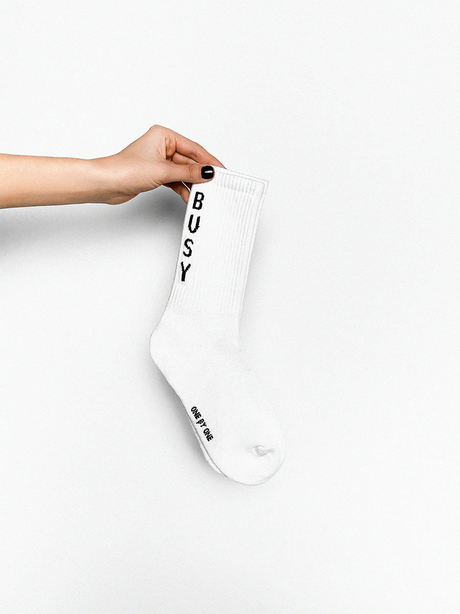 Socks with a terry insole "Busy"