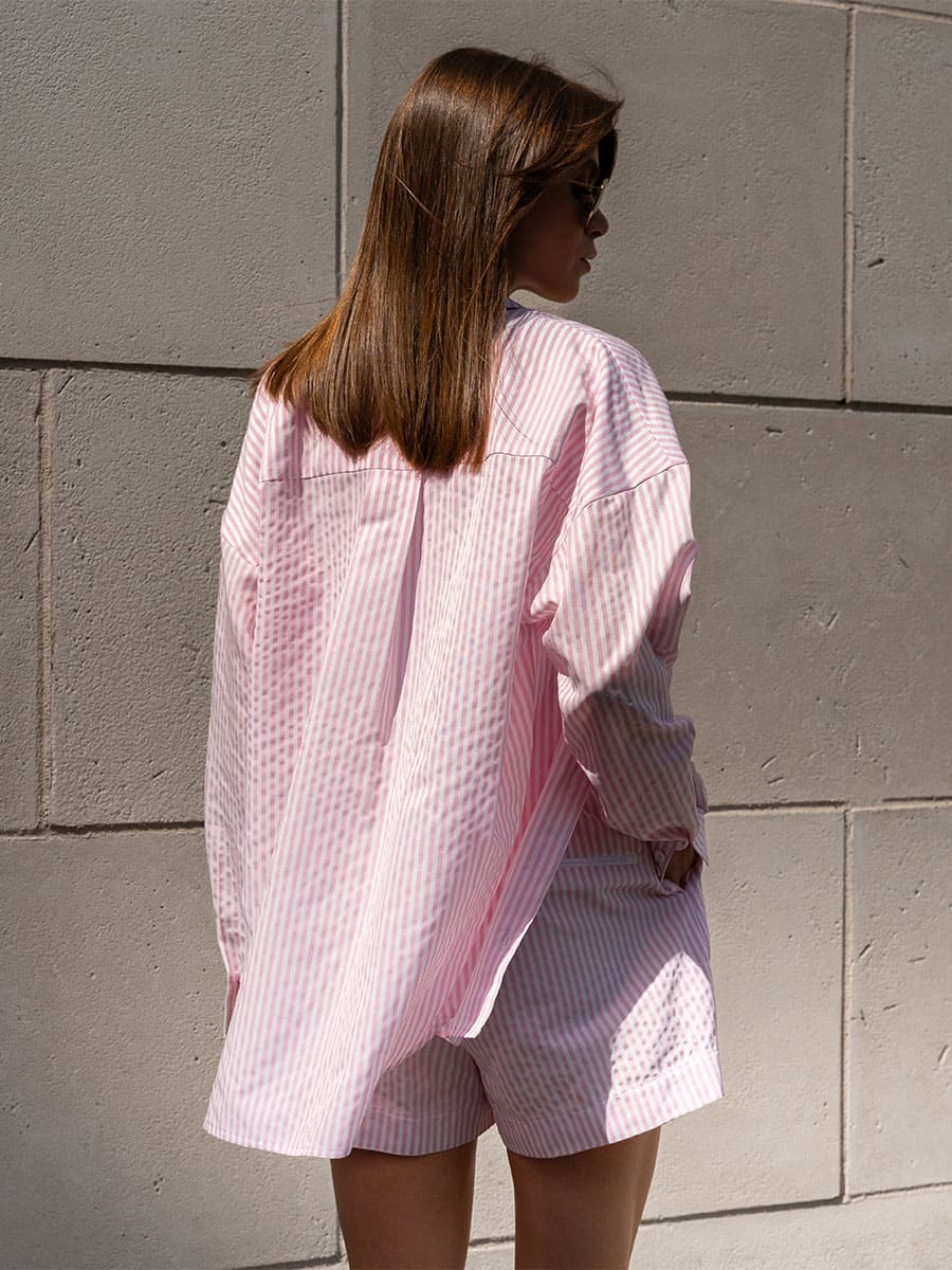 Long Sleeve Shirt with a Pink Stripe