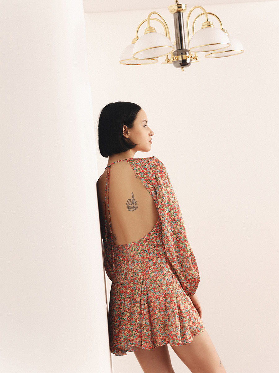 Mini Dress with an Open Back