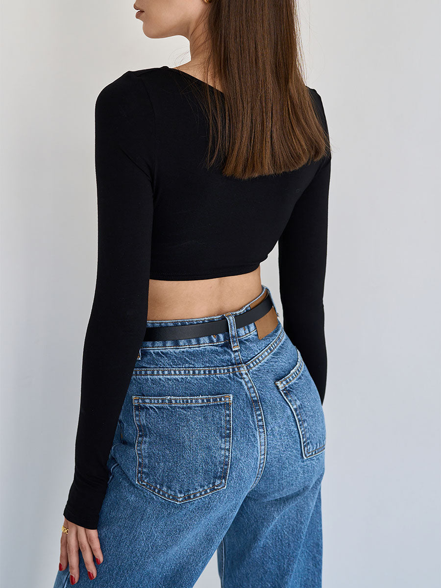 Cropped Long Sleeve Top