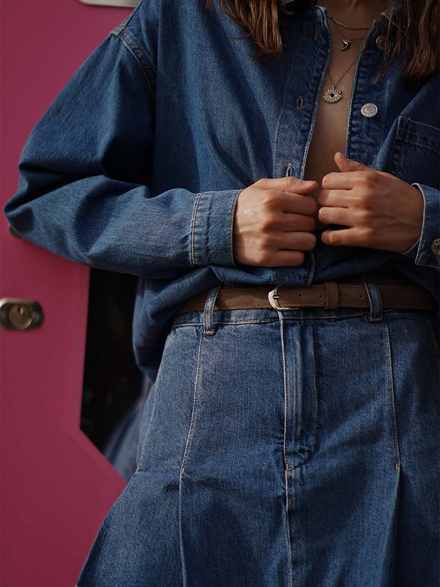 Mini skirt-shorts blue denim