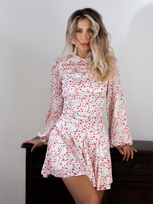 Mini Dress with an Open Back and Wedges
