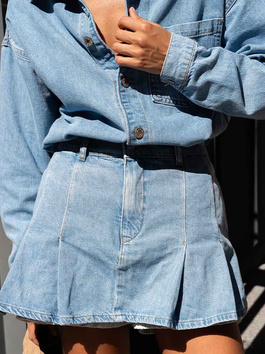 Mini skirt-shorts blue denim