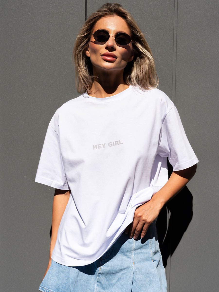 T-shirt Oversized "Hey girl"