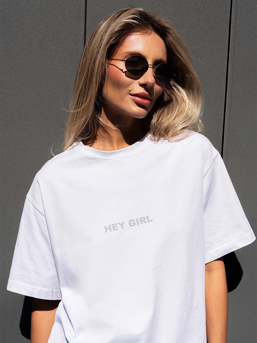 T-shirt Oversized "Hey girl"