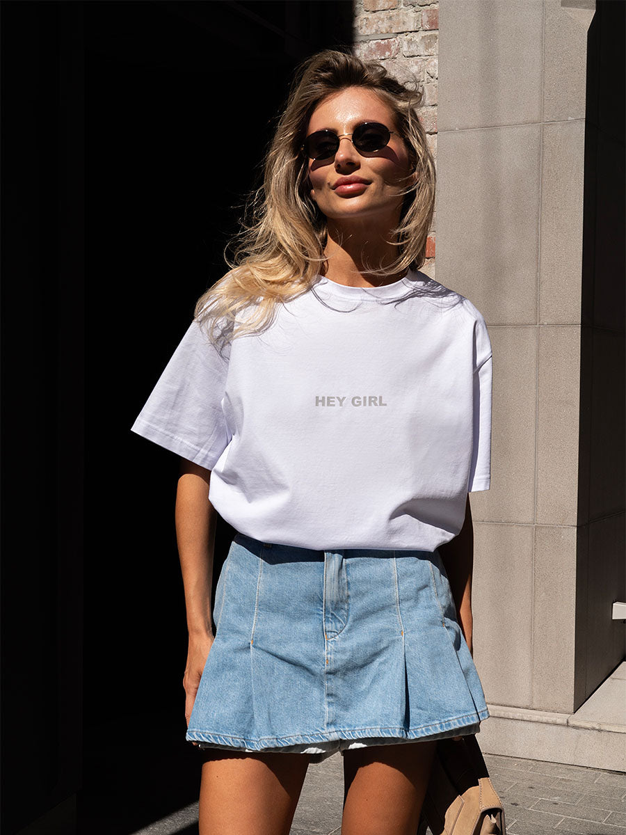 T-shirt Oversized "Hey girl"