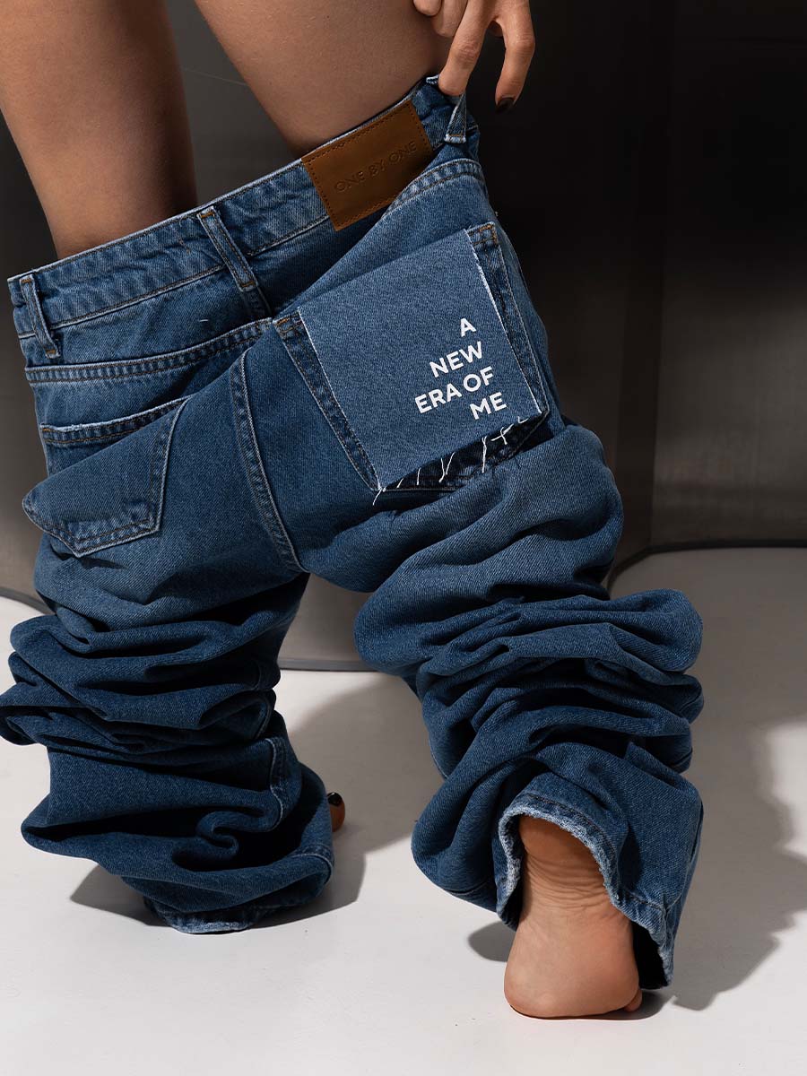 Straight Cut Pocket Patch Jeans “New Era”