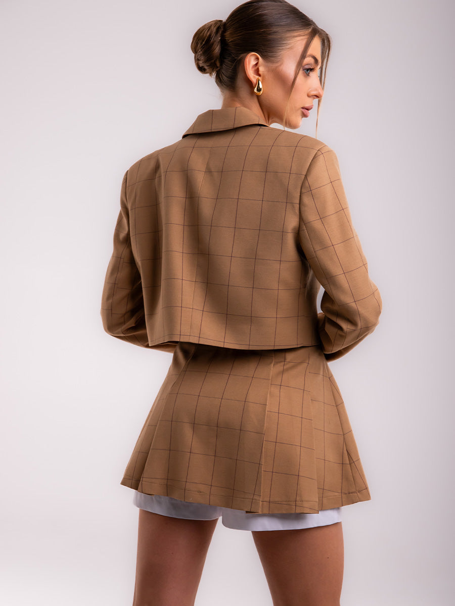 Checkered Skirt-Shorts