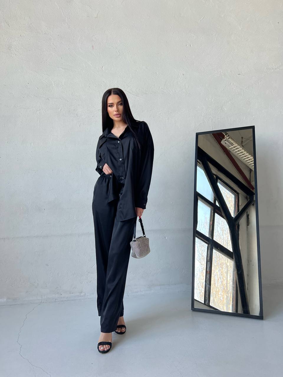 Silky suit "NOIR LUXE" 3 pieces