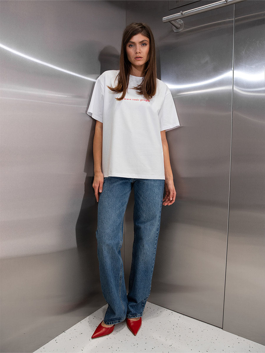 T-shirt Oversized "Leave toxic people"
