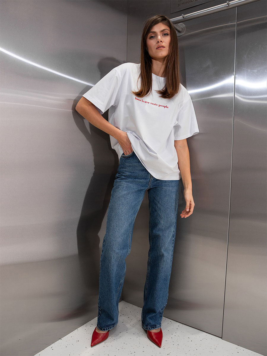 T-shirt Oversized "Leave toxic people"