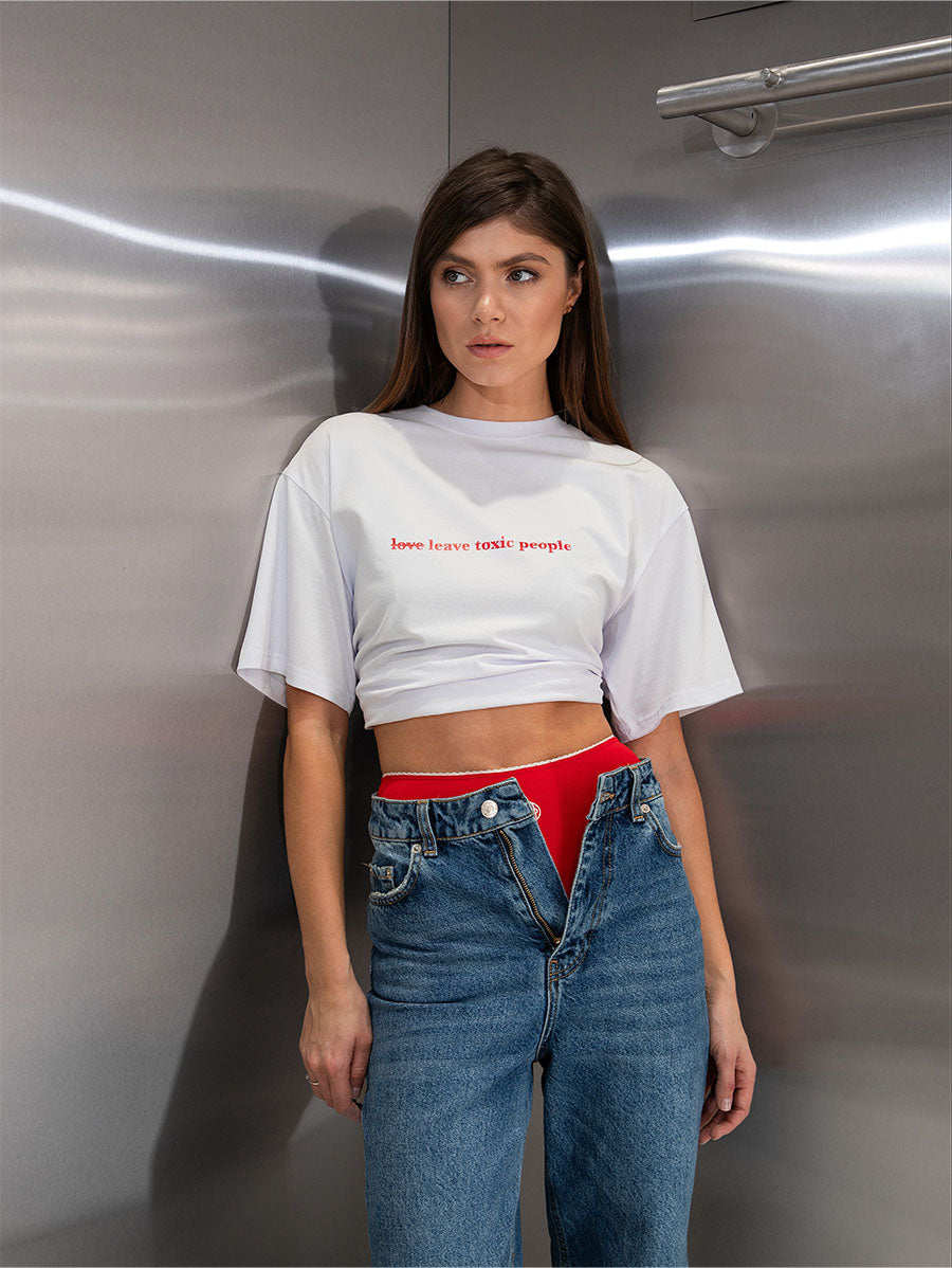 T-shirt Oversized "Leave toxic people"