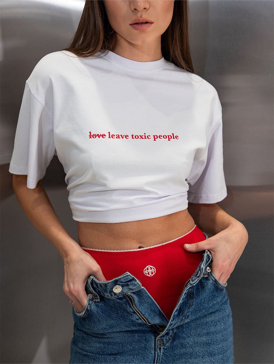 T-shirt Oversized "Leave toxic people"