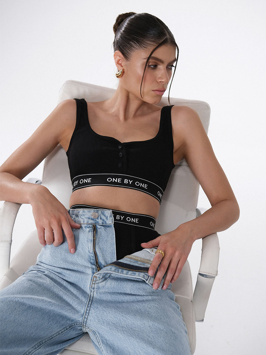 Set Underwear and Long Sleeve Top with Branded Elastic