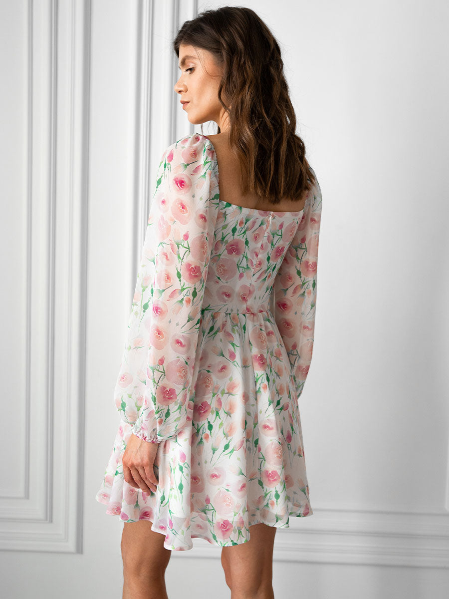 Mini Bustier Dress with Roses
