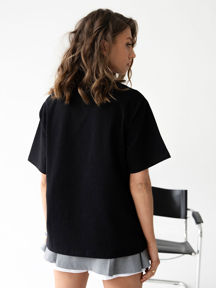 T-Shirt with Rhinestone "Amore"