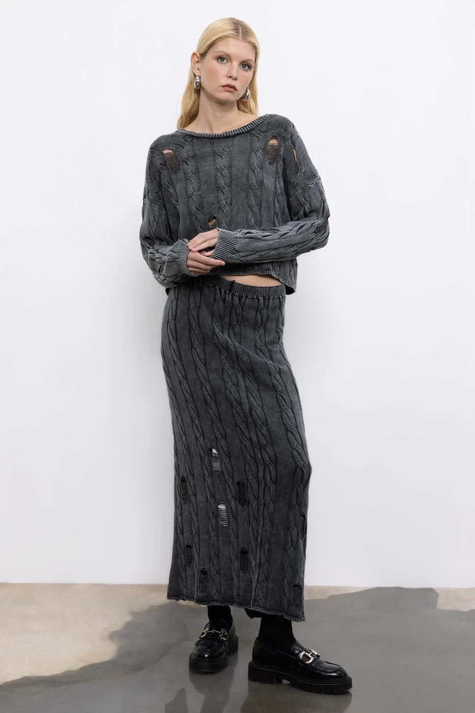 Eclipse Knit Two-Piece Set Grey