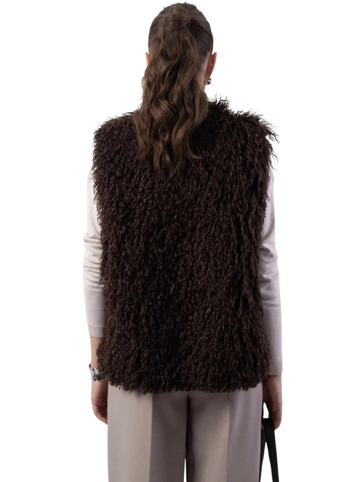 Soft Cloud Fur Gilet - Dark Chocolate