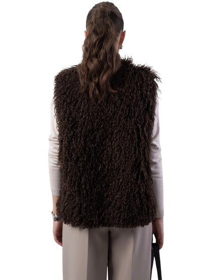 Soft Cloud Fur Gilet - Dark Chocolate