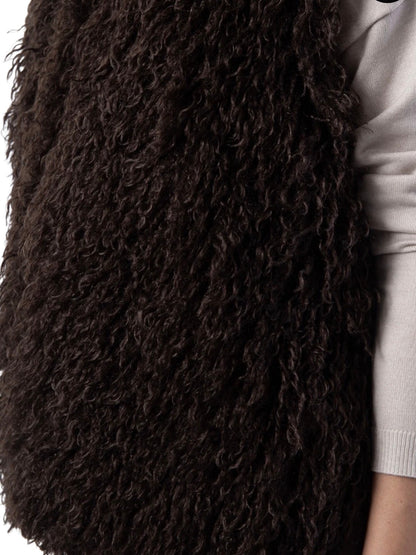 Soft Cloud Fur Gilet - Dark Chocolate
