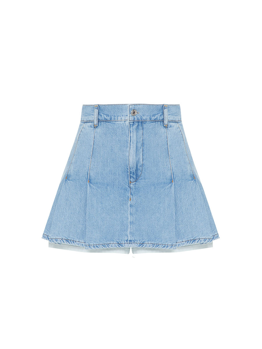 Mini skirt-shorts blue denim