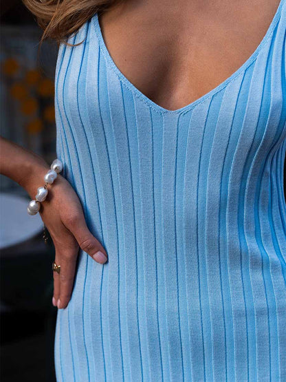 Maxi Dress with a Deep V-Neck