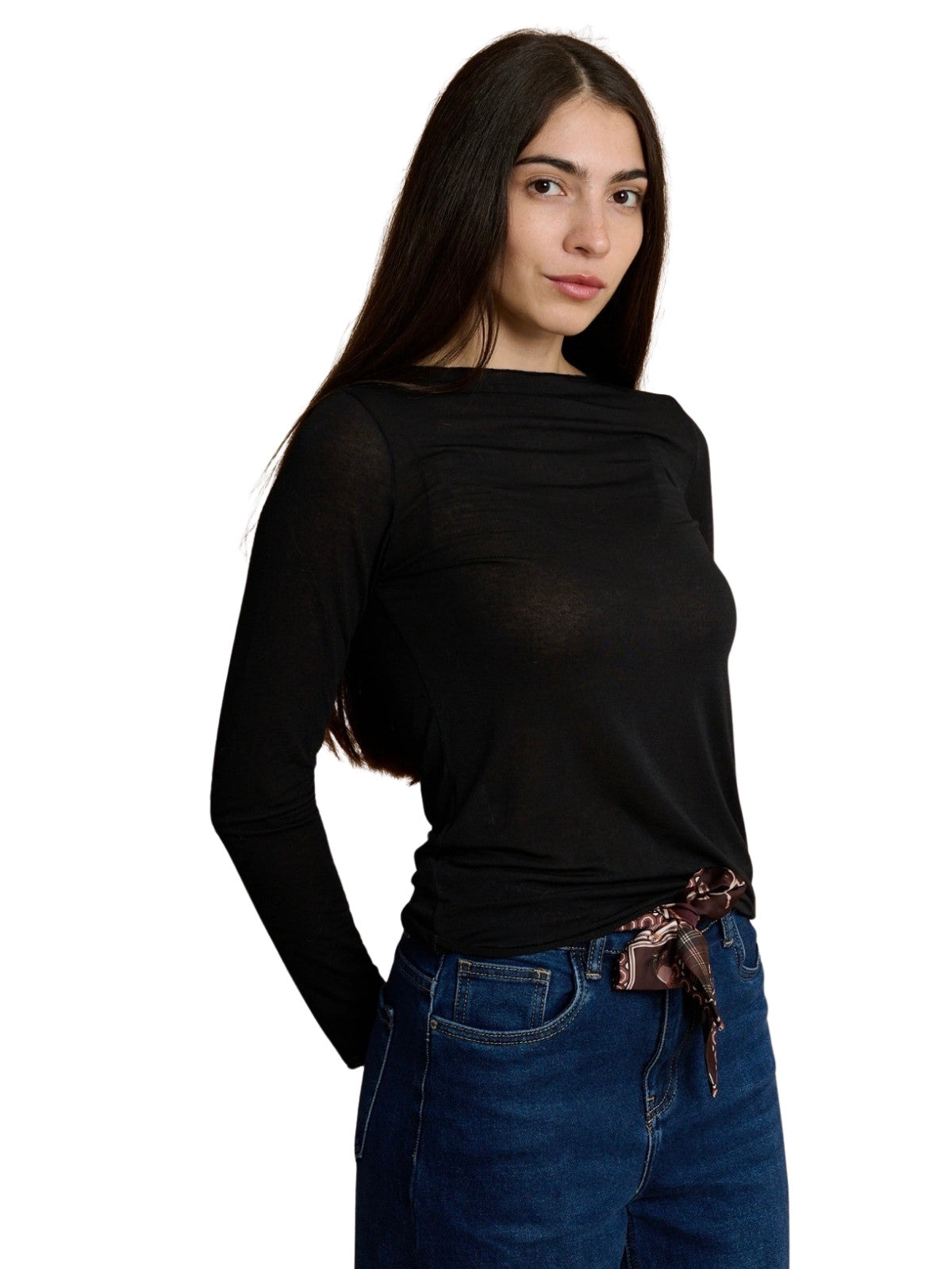 Pure Touch Boat-Neck Top