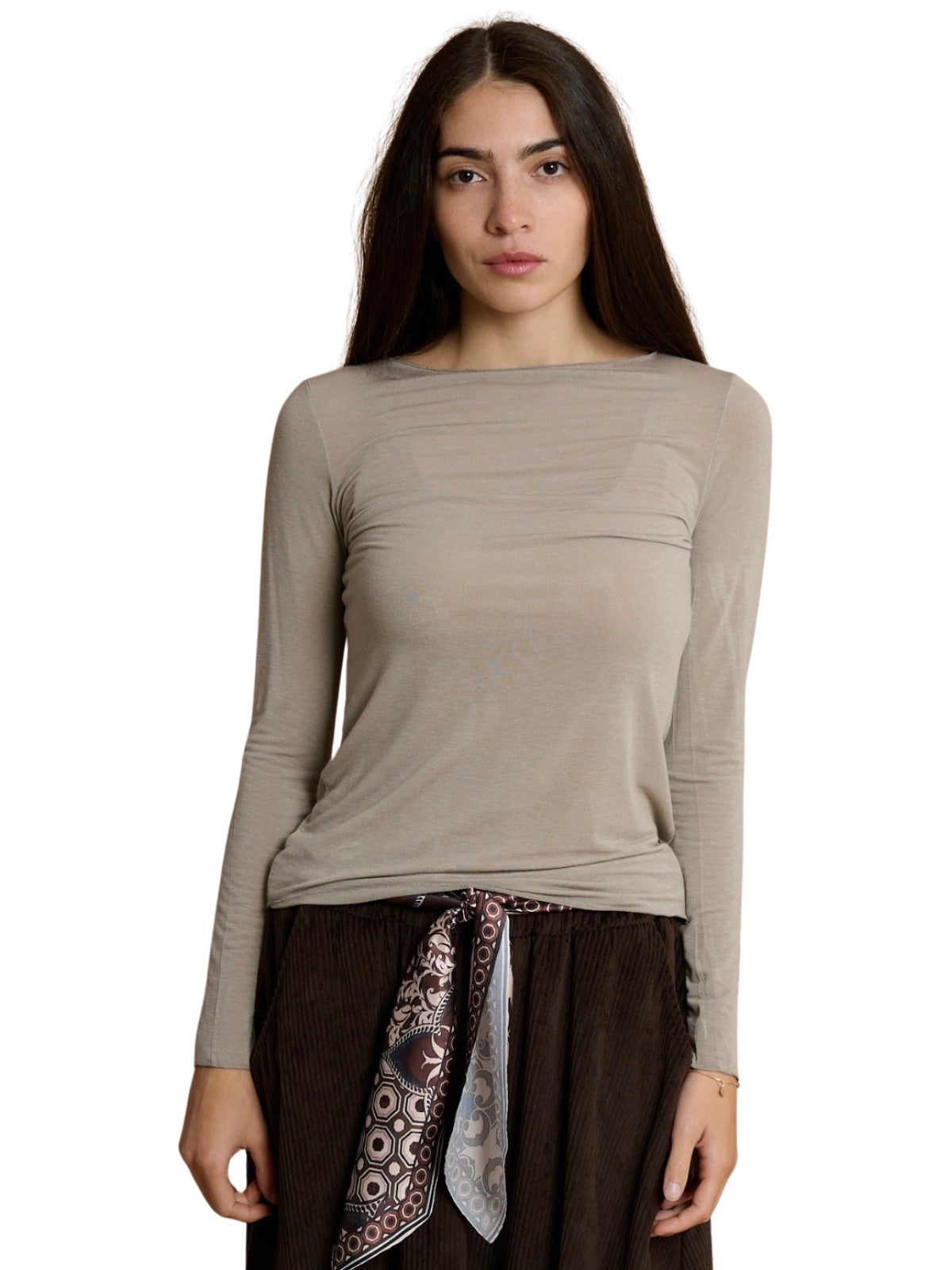 Pure Touch Boat-Neck Top