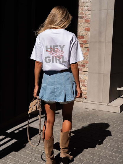 Mini skirt-shorts blue denim