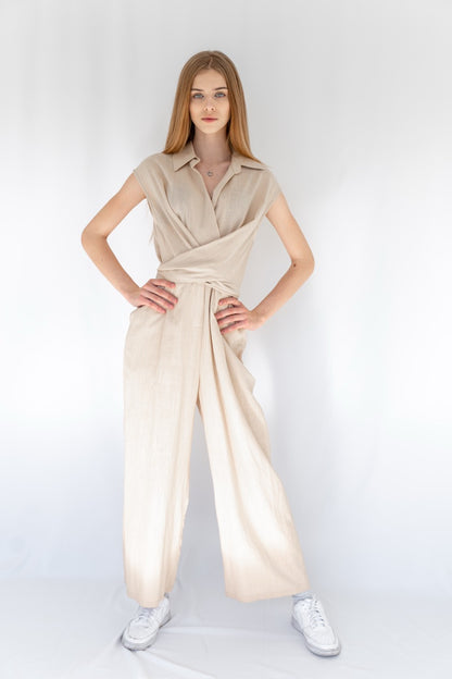“Aura” Linen Jumpsuit