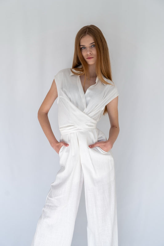 “Aura” Linen Jumpsuit